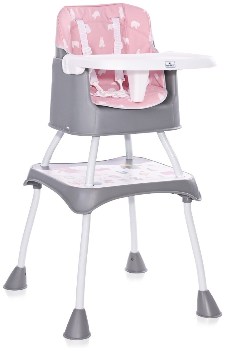 LORELLI Scaun de masa convertibil 3 in 1 inalt Trick Pink Bears