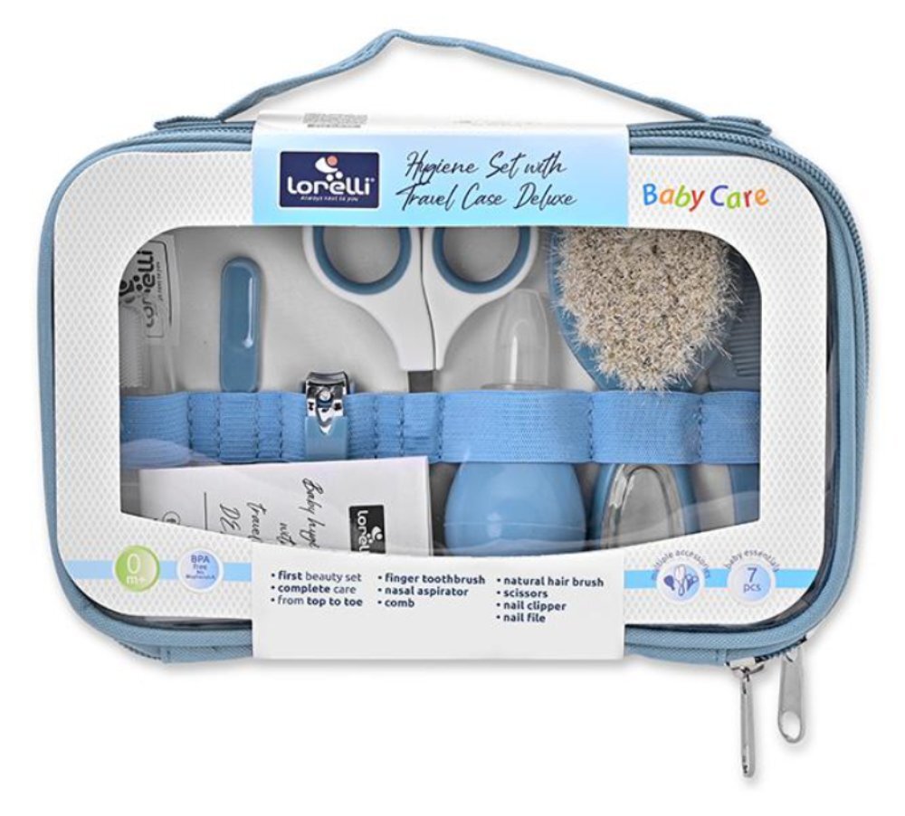 LORELLI Set de ingrijire bebelusi 7 produse esentiale 0 luni+ Moonlight Blue