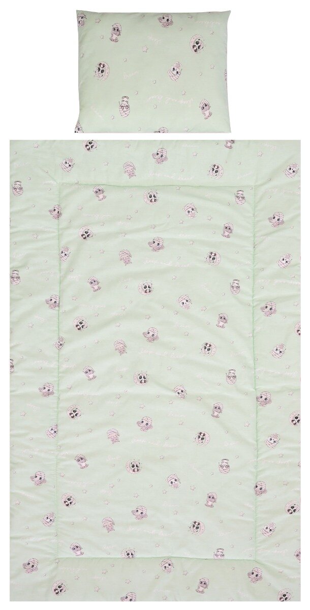 LORELLI Set lenjerie pat 3 piese bumbac Ranforce Cosy Friends Green