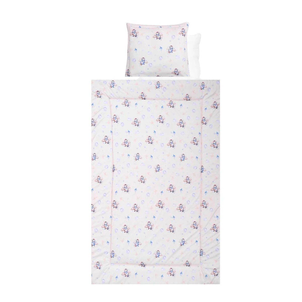 LORELLI Set lenjerie pat 4 piese din bumbac ranforce Blue Aeroplane