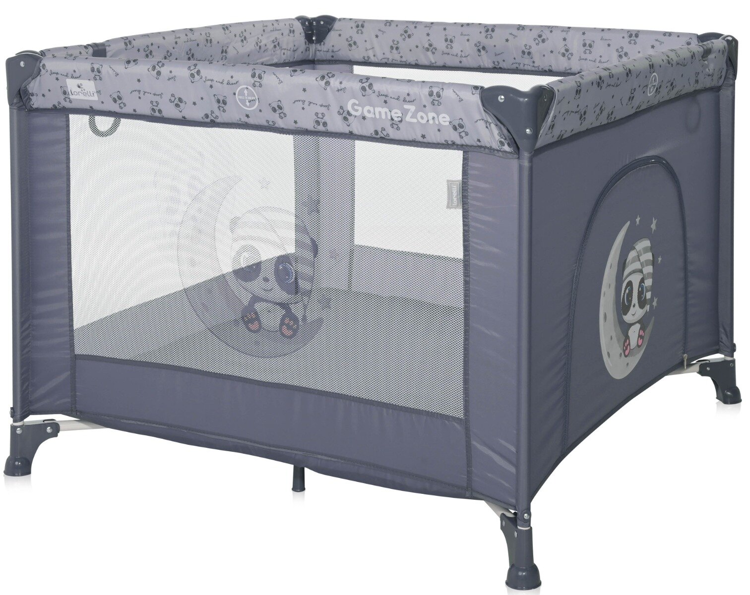 LORELLI Tarc de joaca Game Zone 100 x 100 cm Cool Grey Pandas