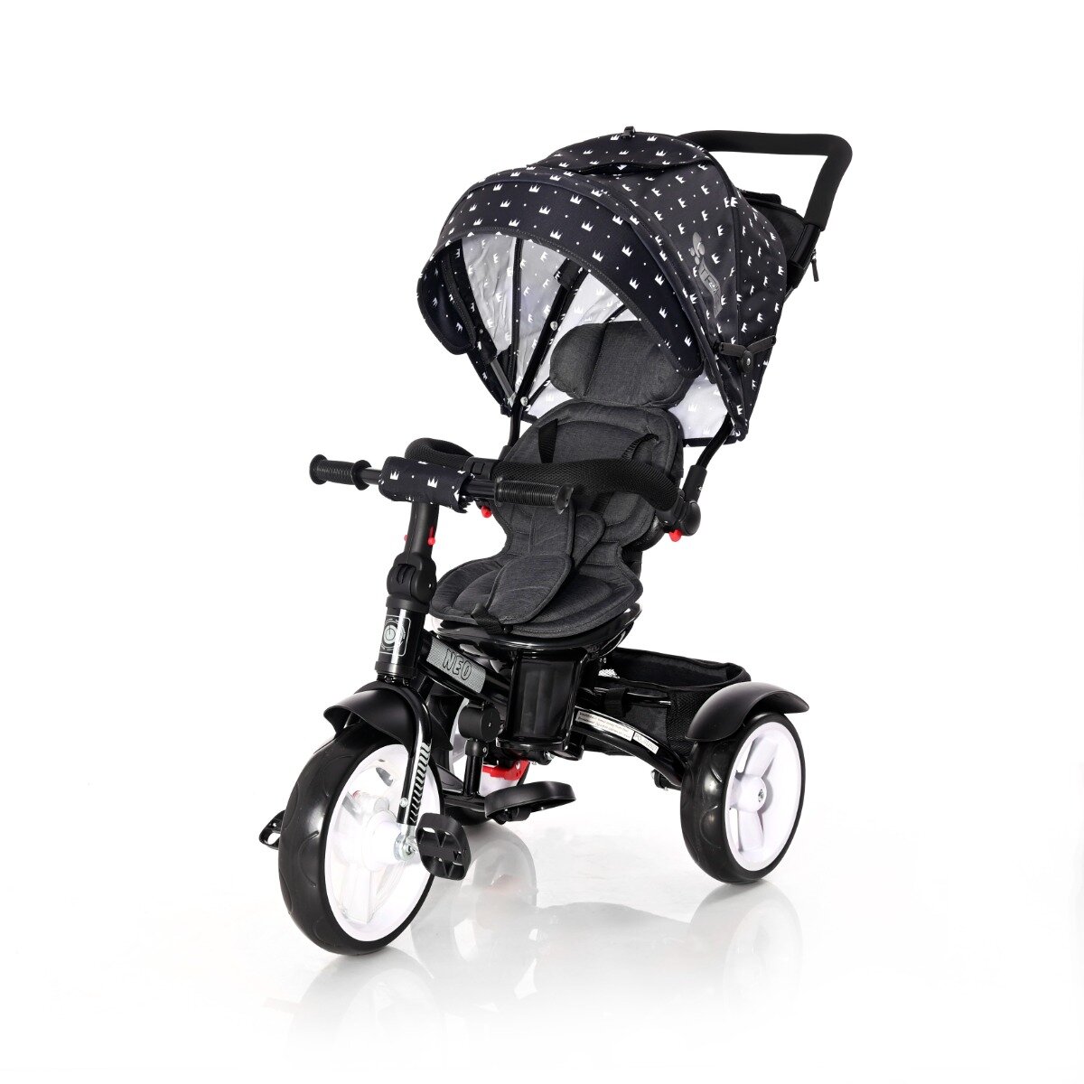 LORELLI Tricicleta multifunctionala 4 in 1 Neo Black Crowns