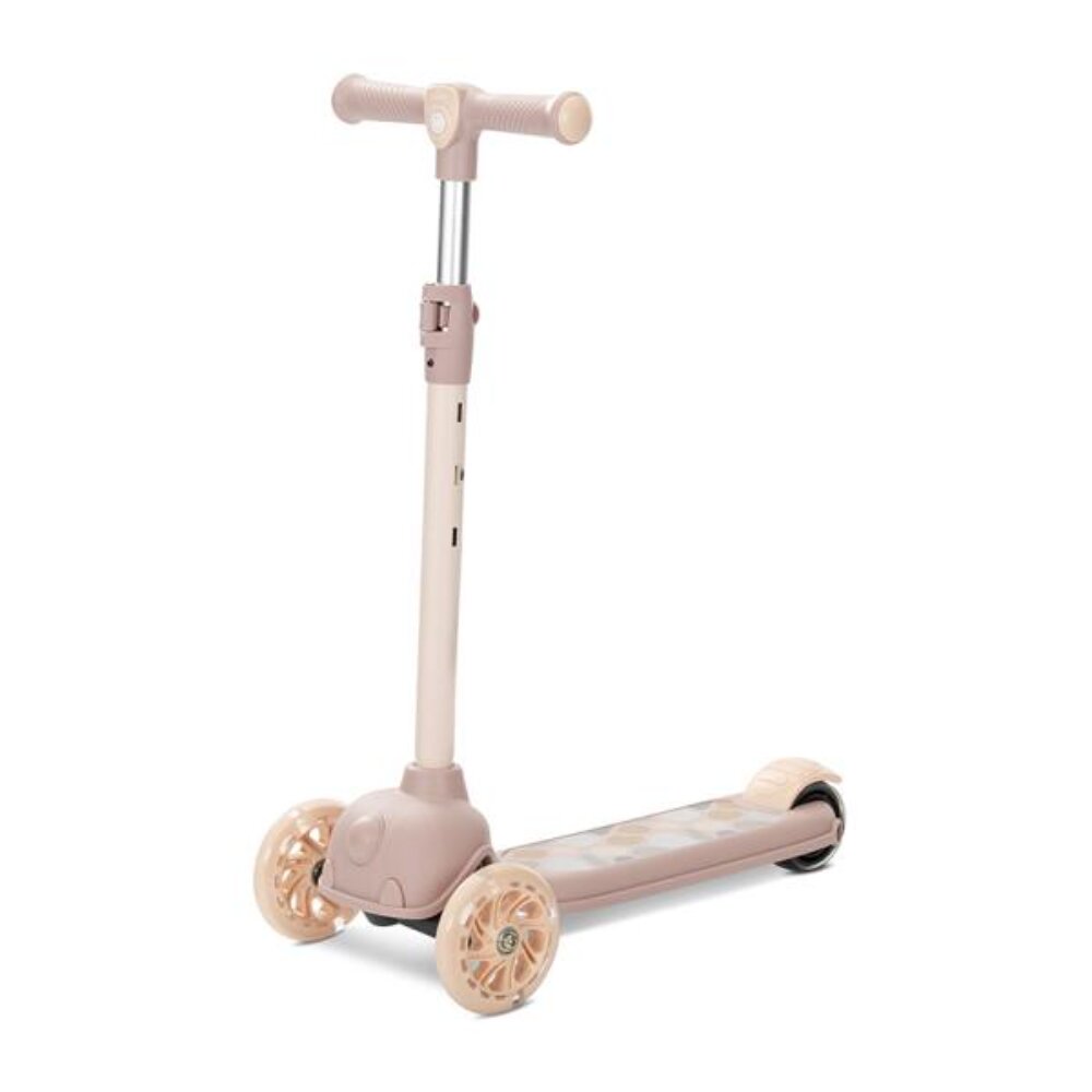 LORELLI Trotineta Jetster pana la 20 kg maner reglabil 3 eozitii roti cu leduri colorate frana de picior Beige