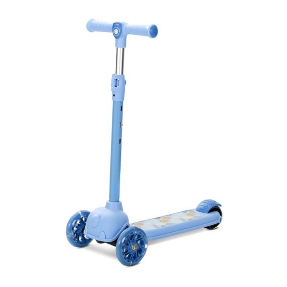 LORELLI Trotineta Jetster pana la 20 kg maner reglabil 3 eozitii roti cu leduri colorate frana de picior Blue
