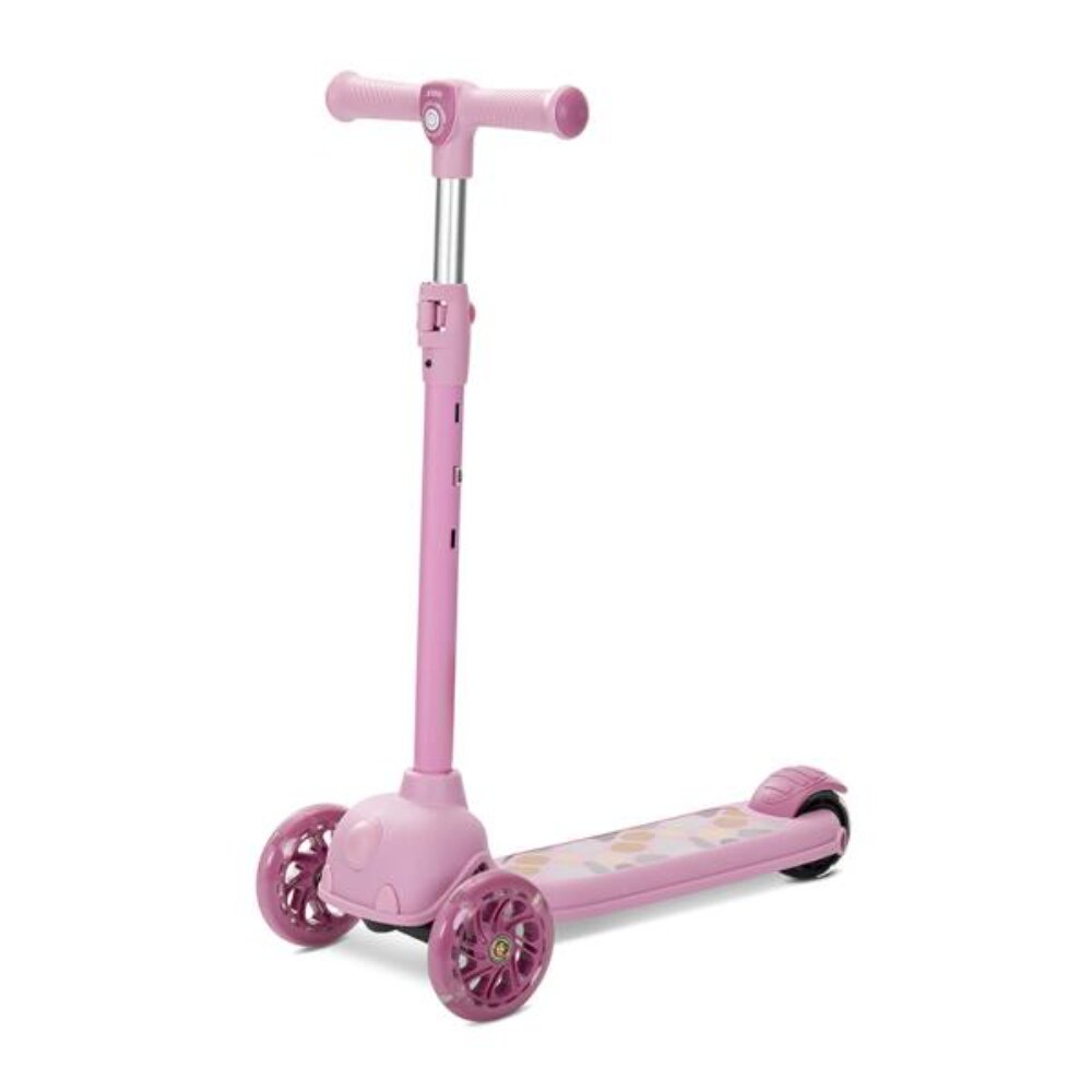 LORELLI Trotineta Jetster pana la 20 kg maner reglabil 3 eozitii roti cu leduri colorate frana de picior Pink