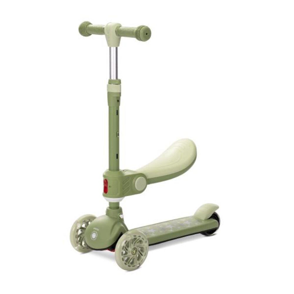 LORELLI Trotineta Speedster pana la 50 kg scaun pliabil si reglabil maner reglabil roti cu leduri frana de picior Green