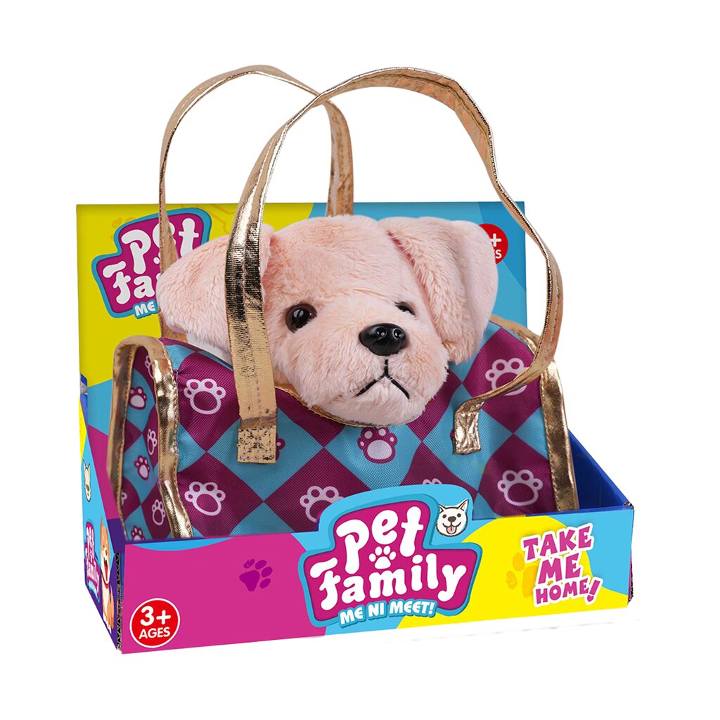 Luna Toys Jucarie de plus in geanta Take Me Home Catelus Cream 20 cm