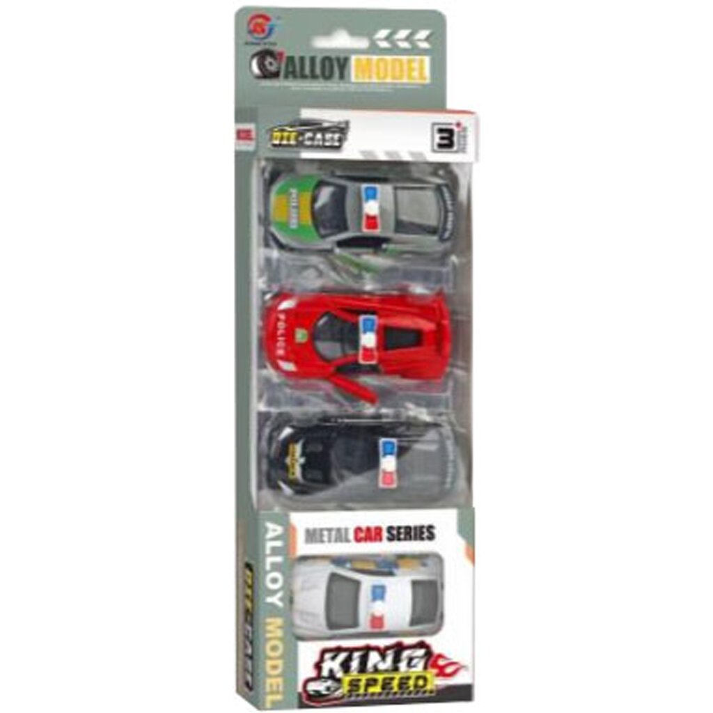 Luna Toys Set 4 masinute de Politie King Speed 1:43