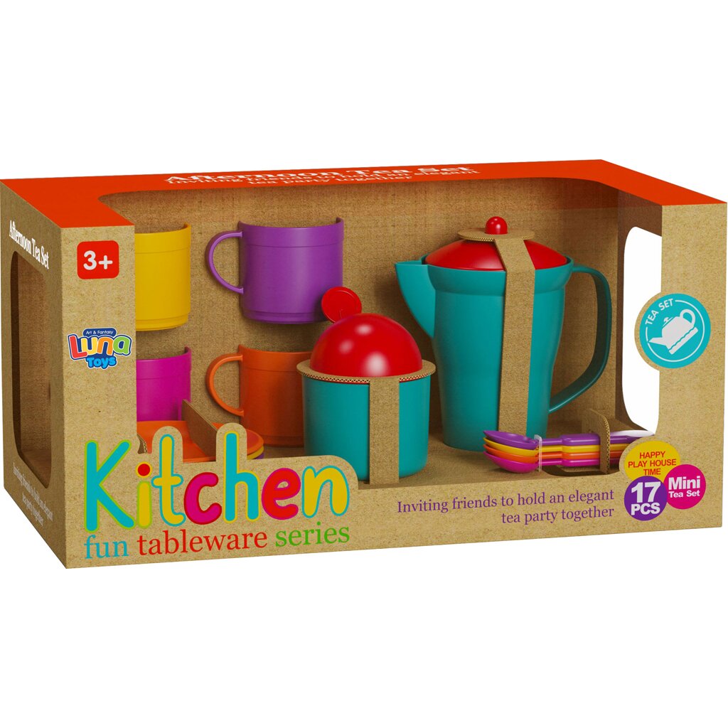 Luna Toys Set de ceai din plastic 17 piese
