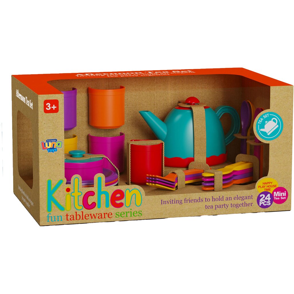 Luna Toys Set de ceai din plastic 24 piese