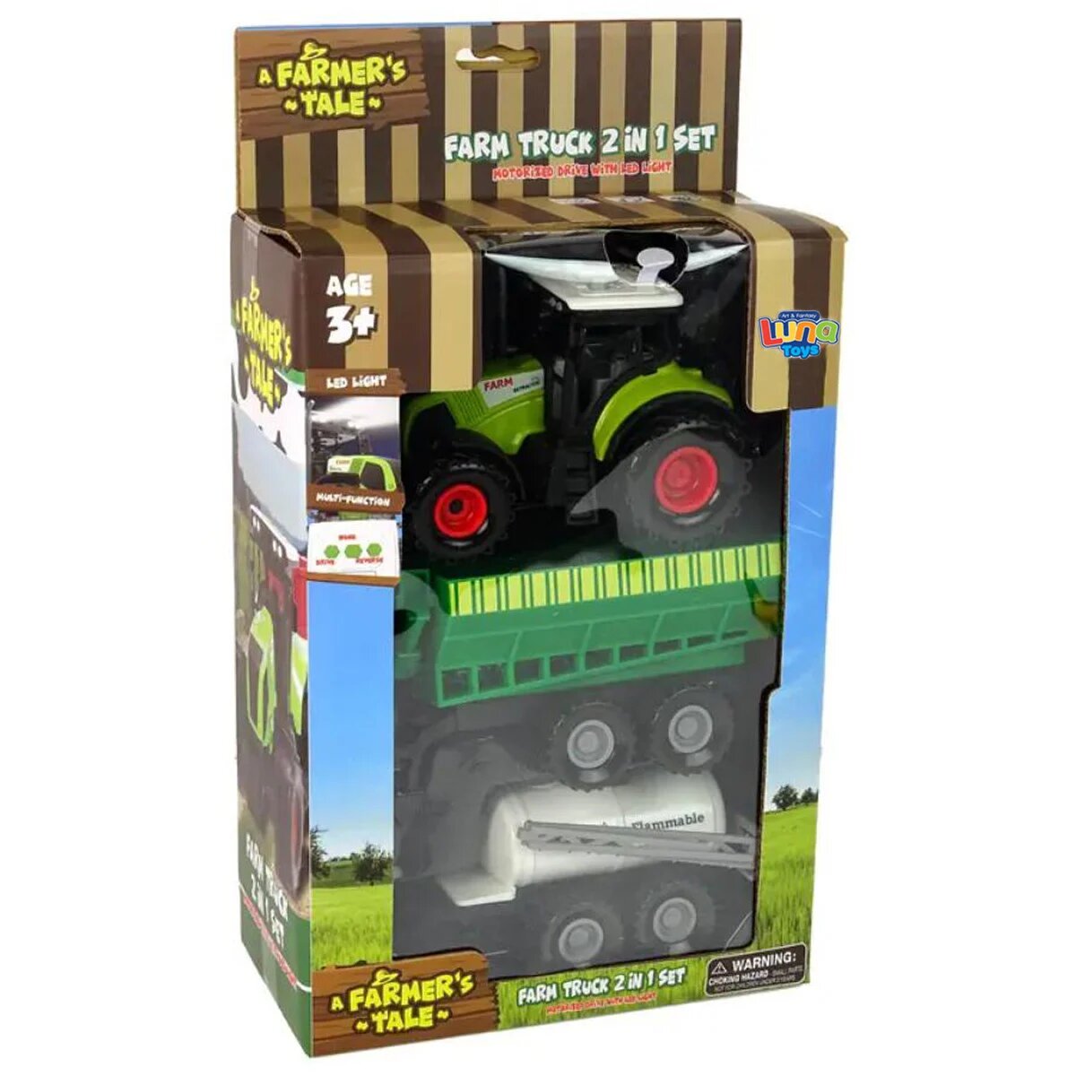 Luna Toys Tractor cu sunete si lumini Farm Truck 2 in 1