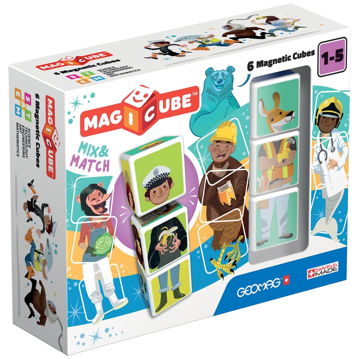 Magic Cube Set de constructie magnetic Match 6 piese