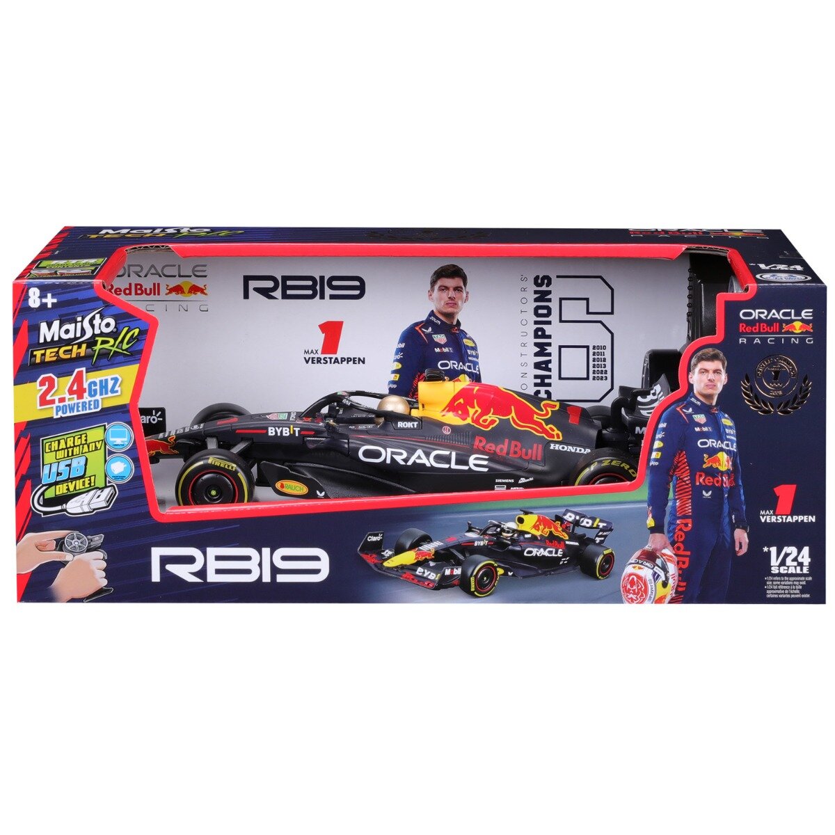 Maisto Masina de curse cu telecomanda Tech F-1 Ferrari RB19 Max Verstappen 1:24