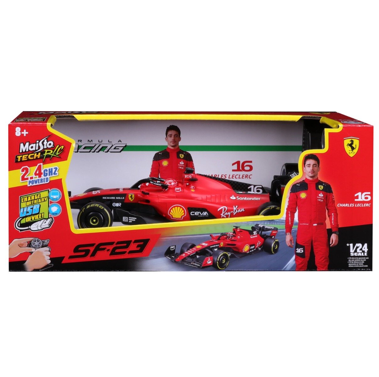 Maisto Masina de curse cu telecomanda Tech F-1 Ferrari SF23 16 Charles Leclerc 1:24