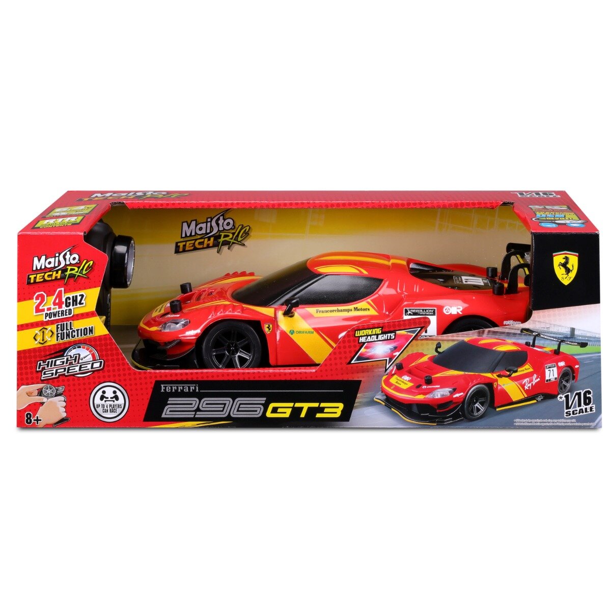 Maisto Masina de curse cu telecomanda Tech Ferrari 296 GT3 1:16