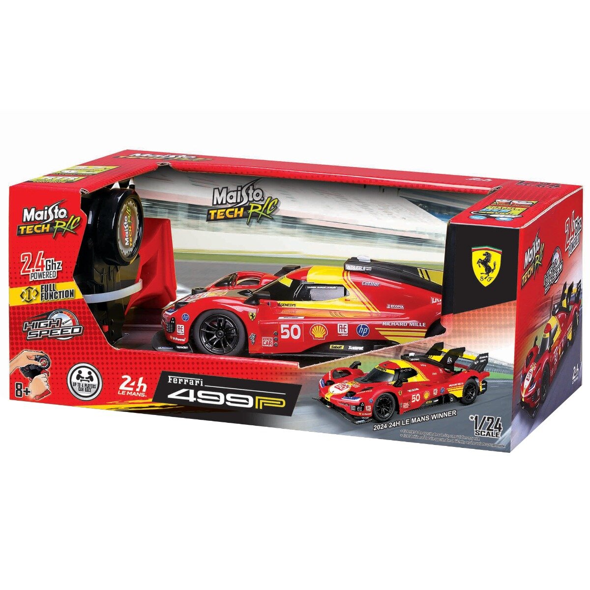 Maisto Masina de curse cu telecomanda Tech Ferrari 499P 2024 Le Mans Champion 1:24