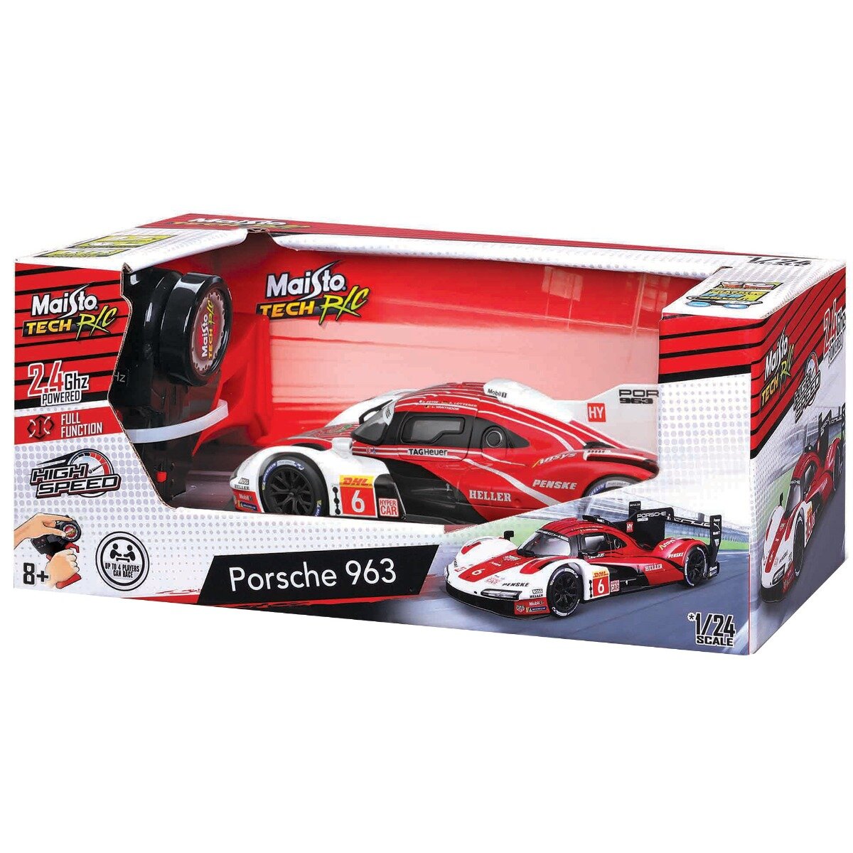 Maisto Masina de curse cu telecomanda Tech Porsche 963 2024 1:24