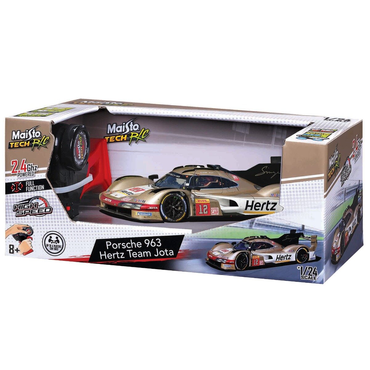 Maisto Masina de curse cu telecomanda Tech Porsche 963 Hertz Team Jota 2024 1:24