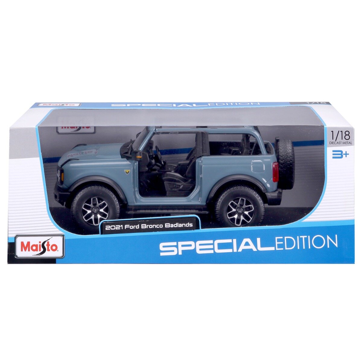 Maisto Masina din metal Ford Bronco Badlands 2021 1:18 Albastru