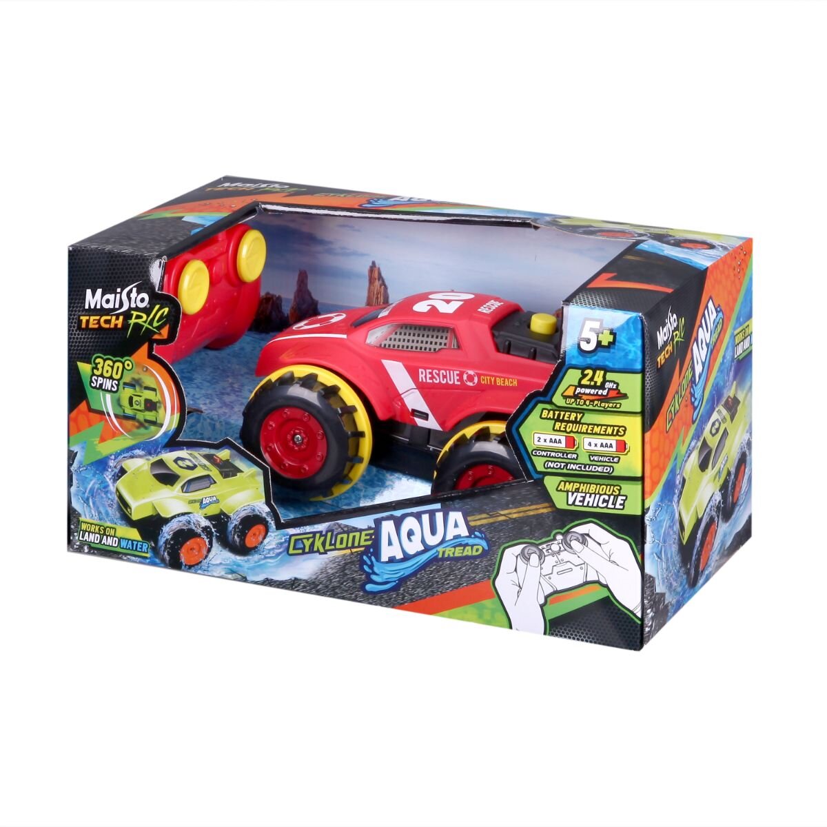 Maisto Masinuta cu telecomanda Tech Cyklone Aqua Tread rosu