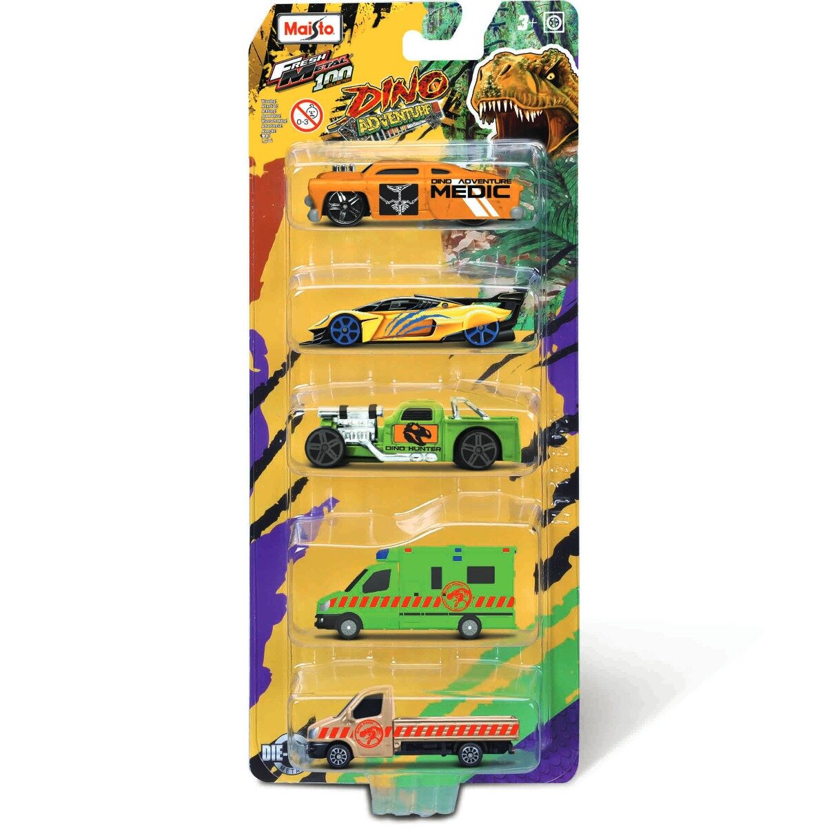 Maisto Set 5 masinute Dino Adventures Fresh Metal