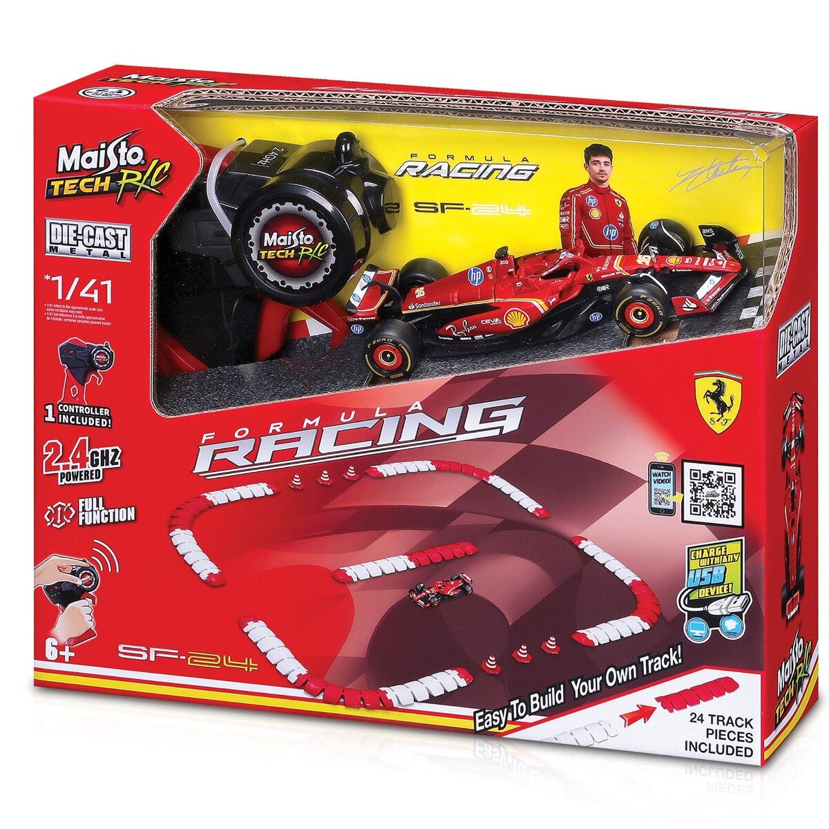 Maisto Set de joaca masina de curse cu telecomanda Tech Formula Racing SF24 1:41