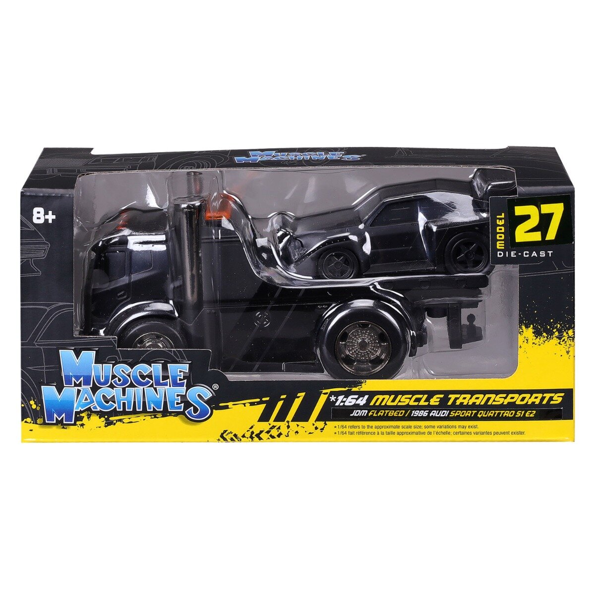 Maisto Transportator si masinuta Muscle Transports JDM Flatbed si Audi Sport Quattro S1 E2 1986 1:64