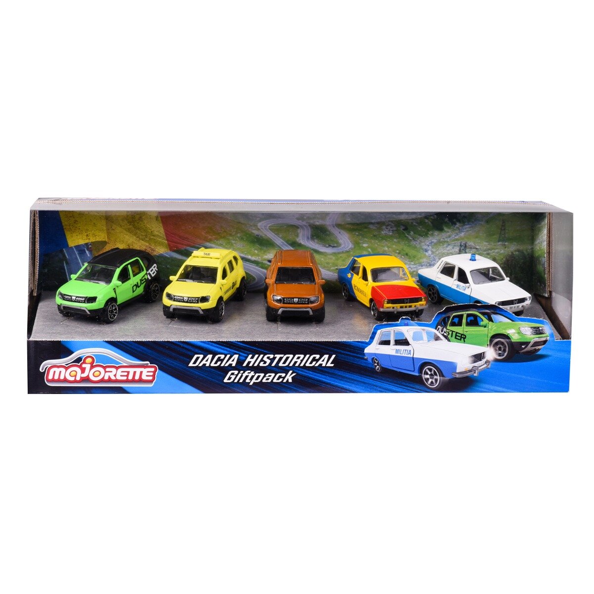 Majorette Set 5 masinute din metal Dacia 1300 si Dacia Duster 7 cm