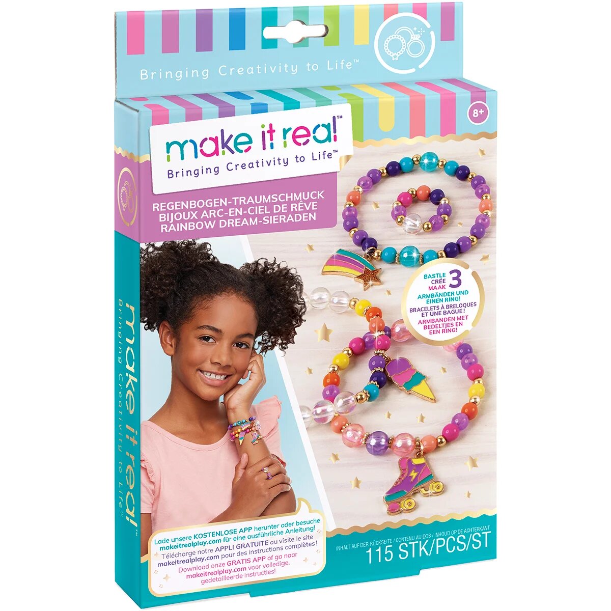 Make It Real Set Bratari colorate din margele cu talisman 115 piese