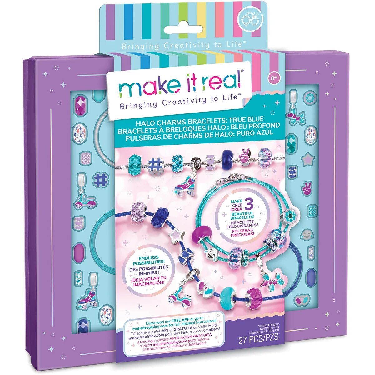 Make It Real Set Bratari colorate Infinite Albastru 27 piese