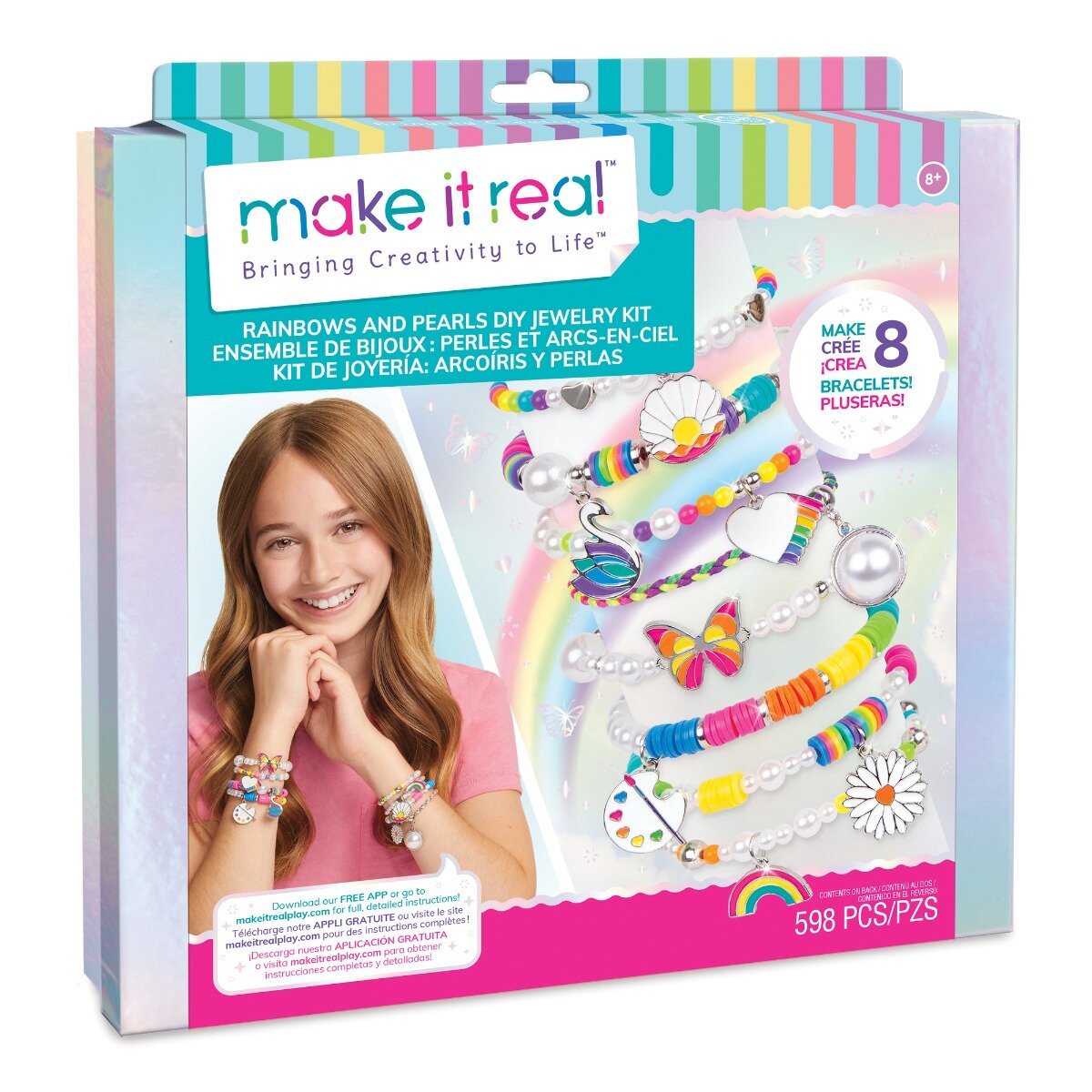 Make It Real Set de bijuterii Diy curcubeu si perle 598 piese