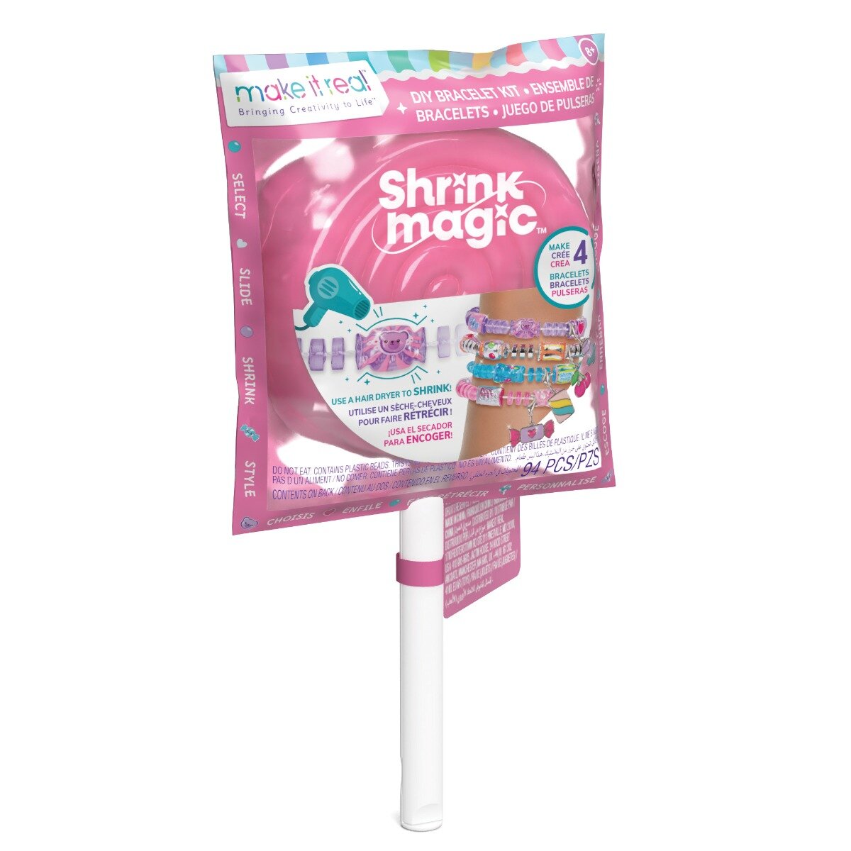 Make It Real Set de creat 4 bratari Shrink Magic Lollipop