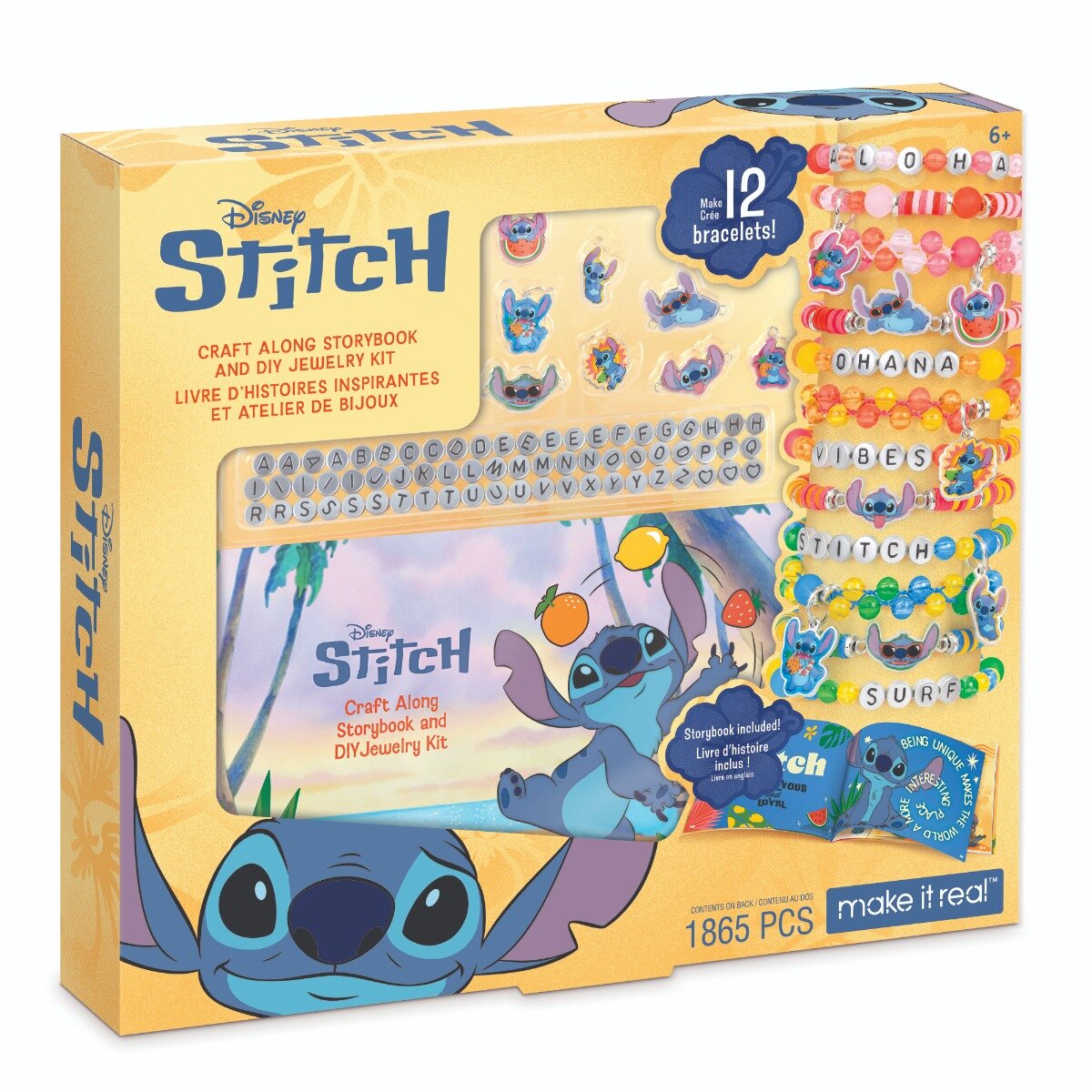 Make It Real Set de creat bijuterii si carte de povesti Disney Stitch 1865 piese