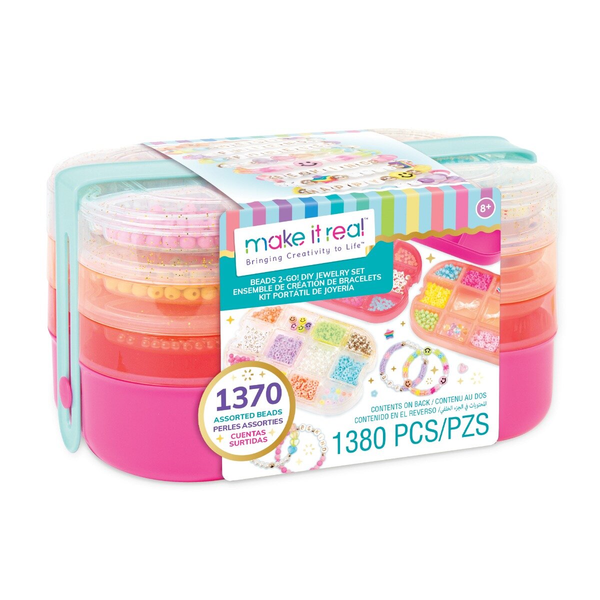 Make It Real Set de creat bratari cu pandative Beads 2-Go 1380 piese