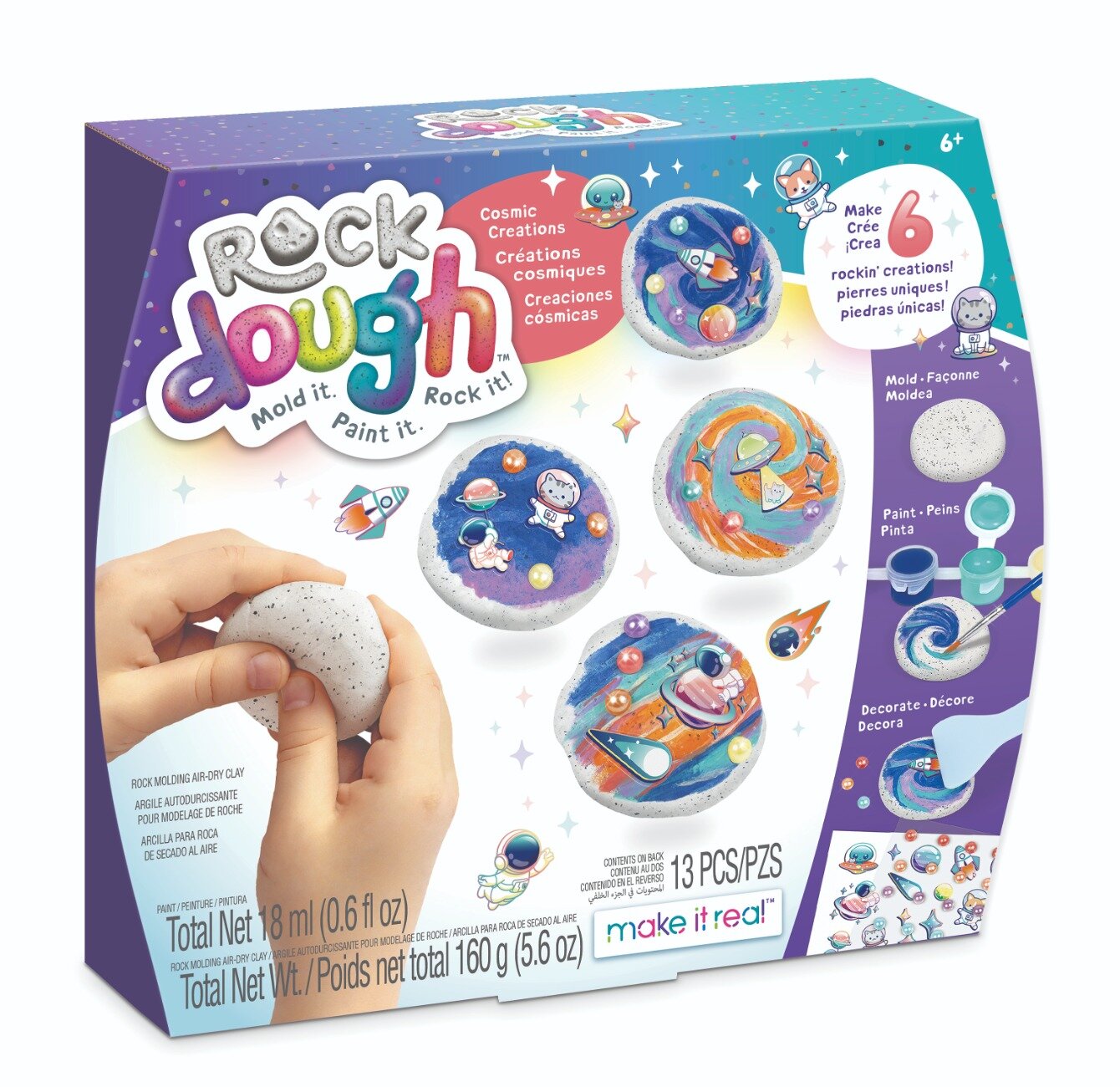 Make It Real Set de modelare Rock Dough Cosmic Creations