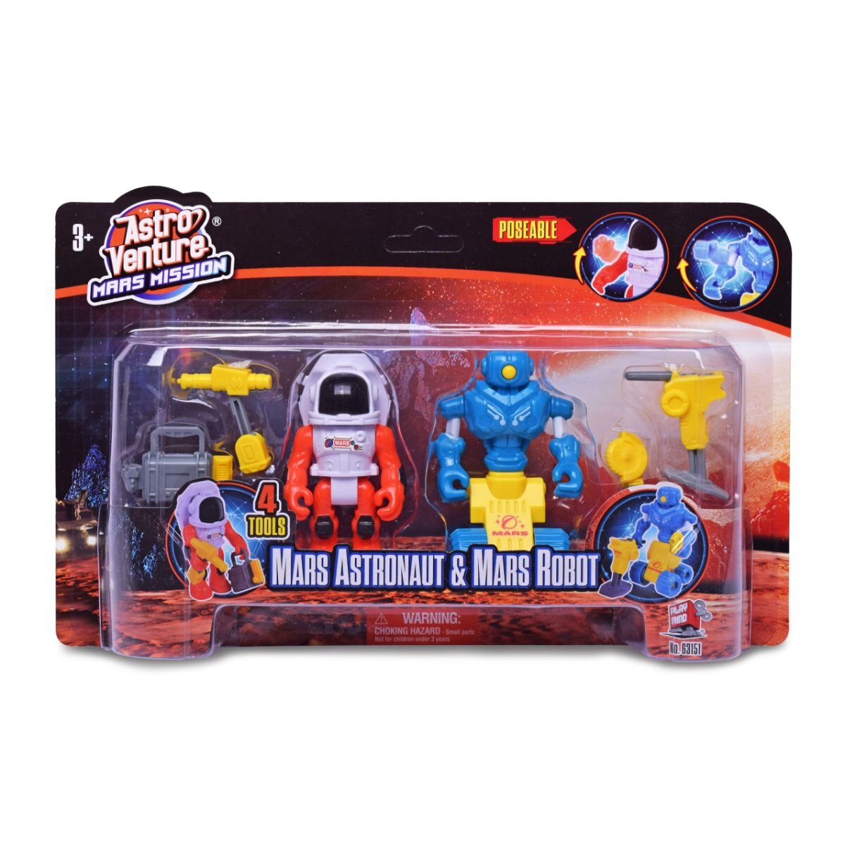 Mars Mission Set 2 figurine cu accesorii Mars Astronaut and Robot