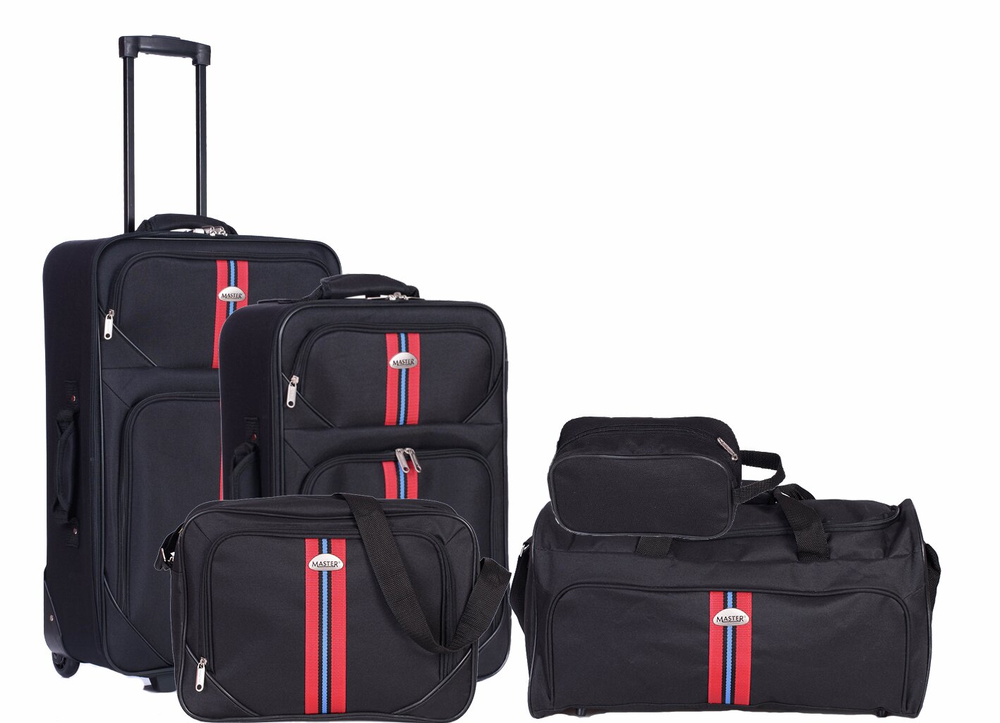 Master Set Penta 5 buc. 2 Trolere (mediu si mic) + 3 Genti (voiaj de avion de cosmetice)