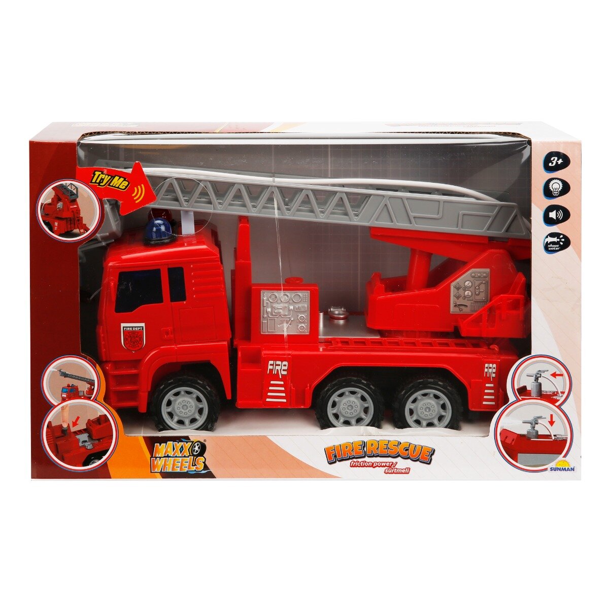 Maxx Wheels Camion de pompieri cu scara 24 cm