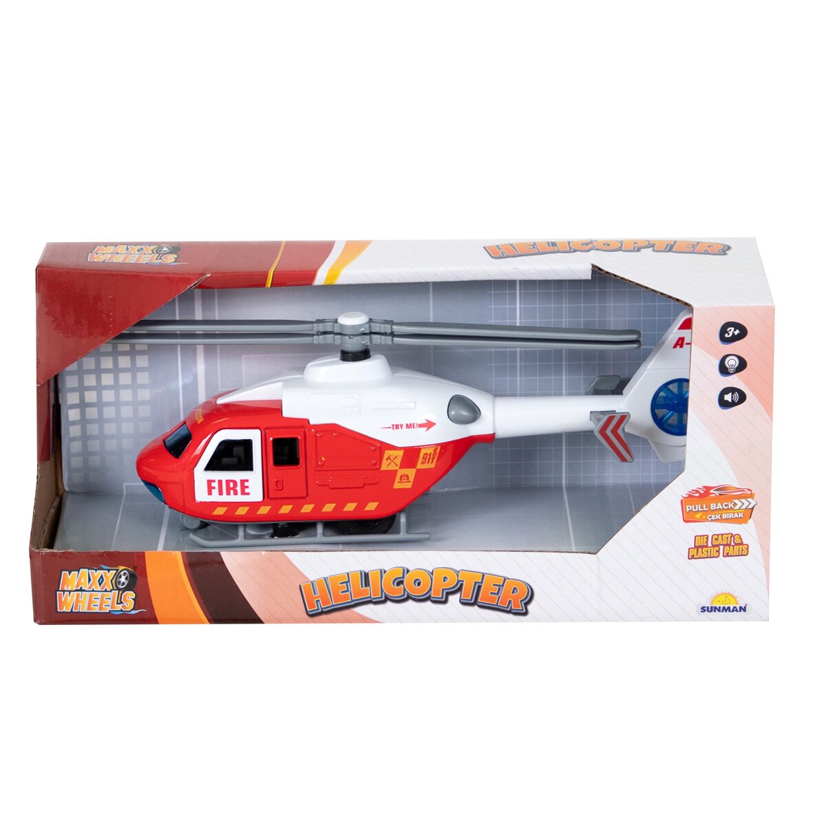 Maxx Wheels Elicopter de salvare cu sunete si lumini