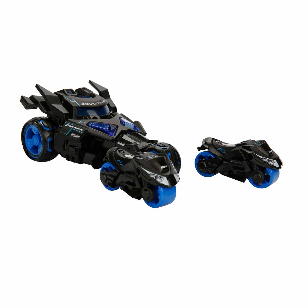 Maxx Wheels Masina cu lansator de motociclete Catapult Car 3in1 Albastru