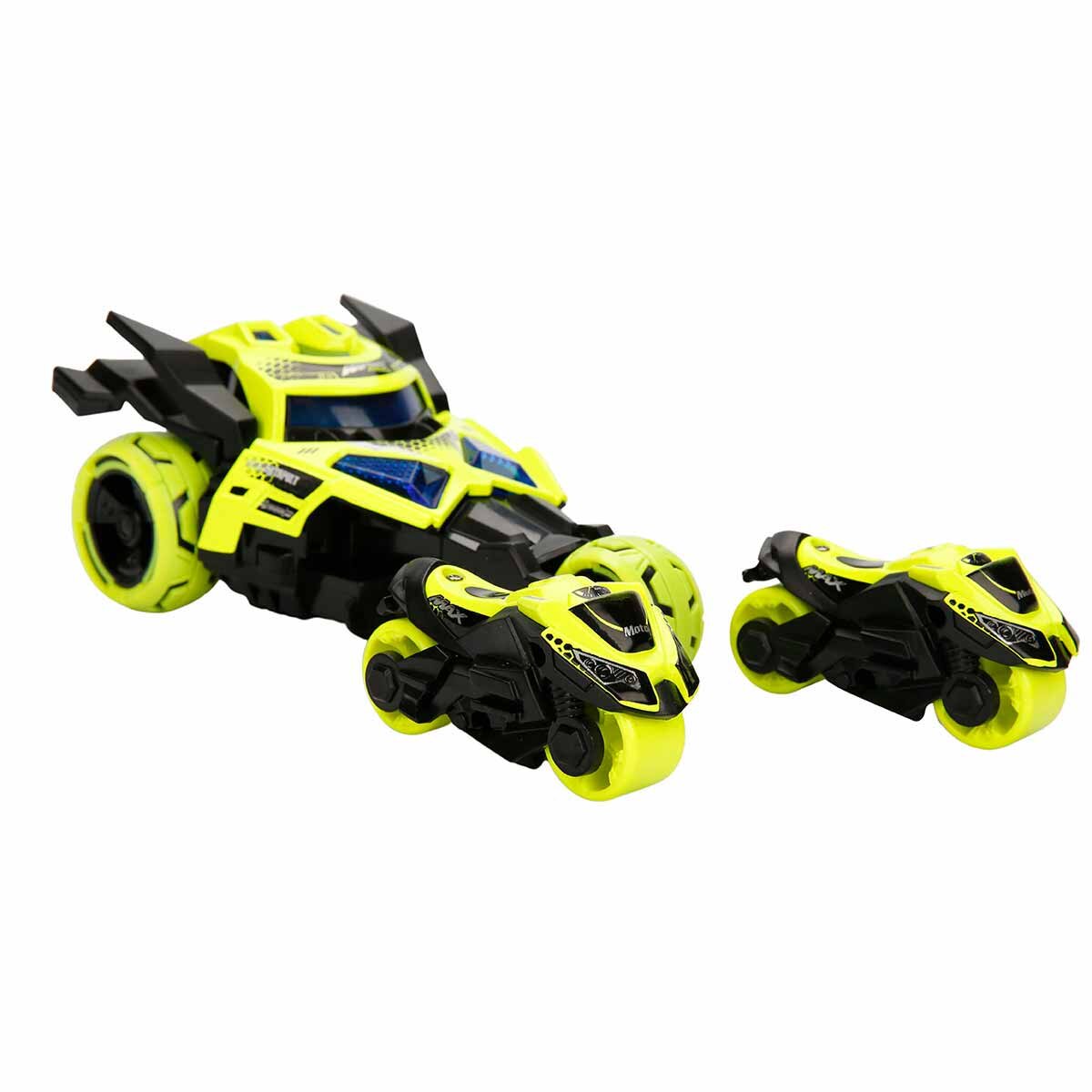 Maxx Wheels Masina cu lansator de motociclete Catapult Car 3in1 Galben