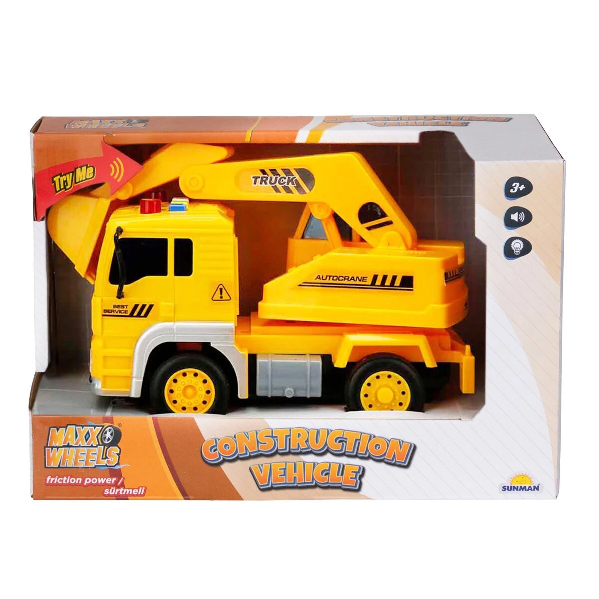 Maxx Wheels Masina de constructie cu lumini si sunete Excavator 20 cm