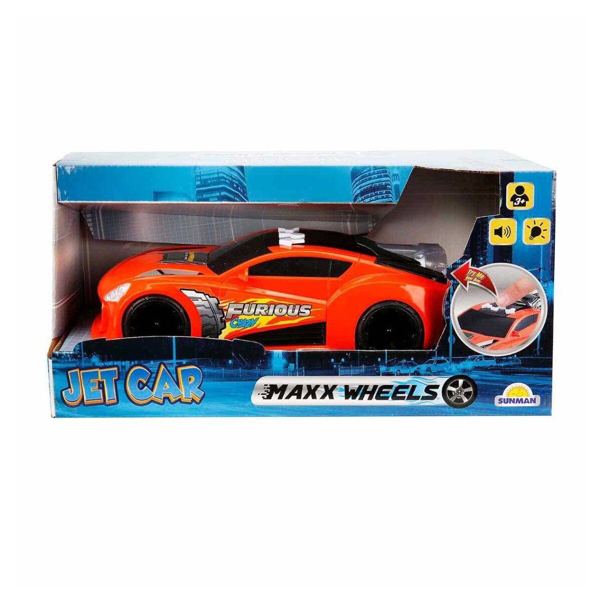 Maxx Wheels Masinuta cu sunete si lumini Jet Car Portocaliu