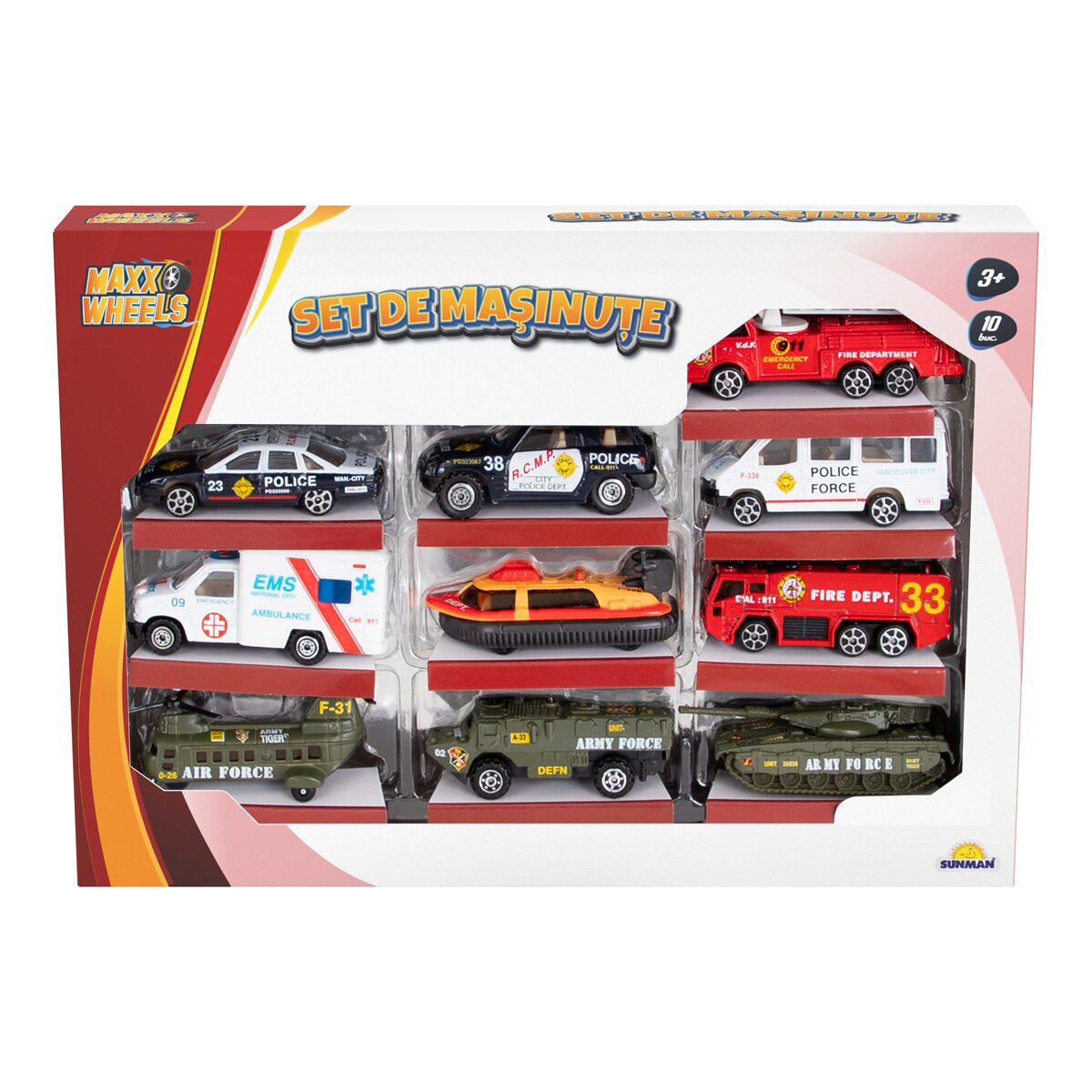 Maxx Wheels Set 10 masinute pentru interventie