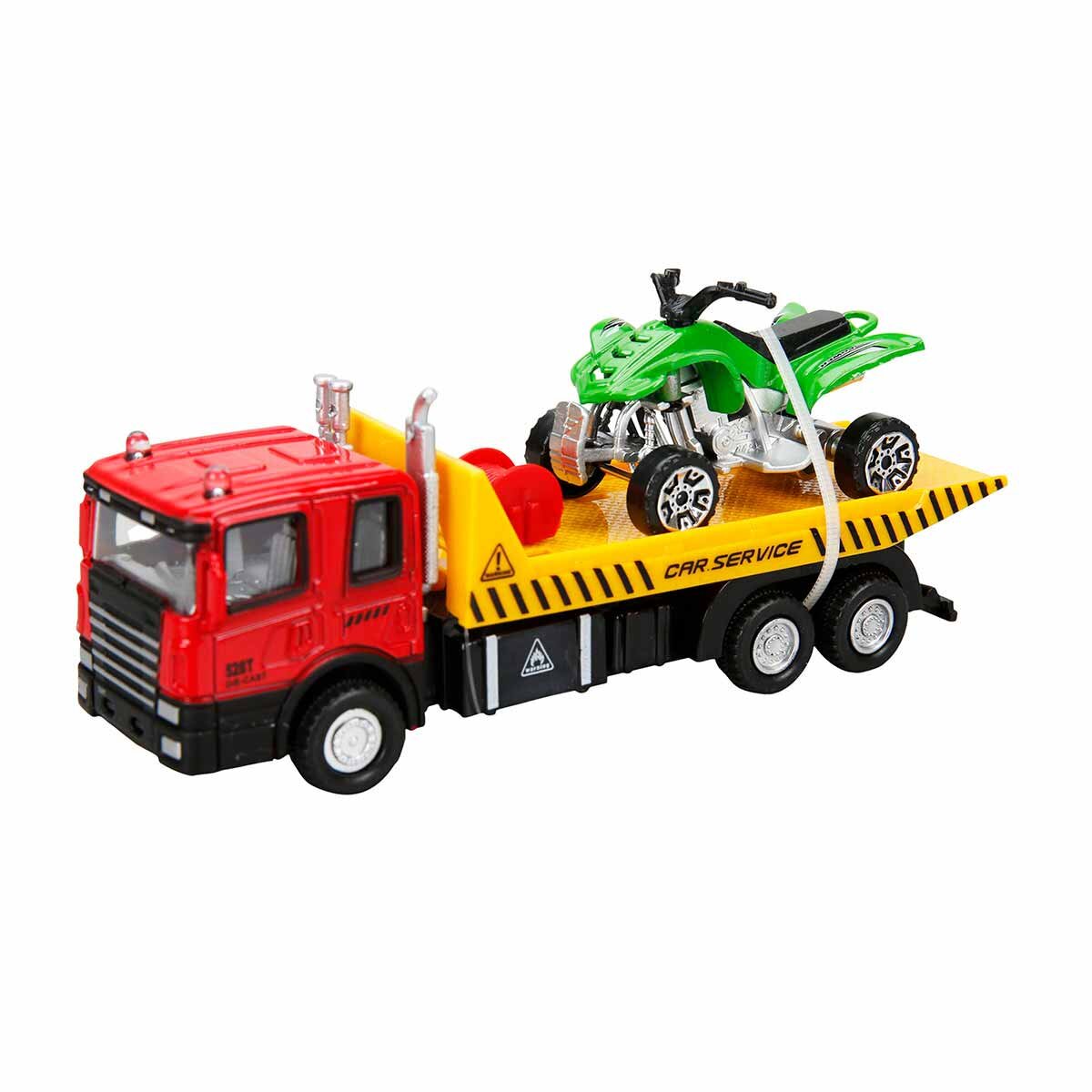 Maxx Wheels Set camion transportator cu ATV Rosu 16 cm