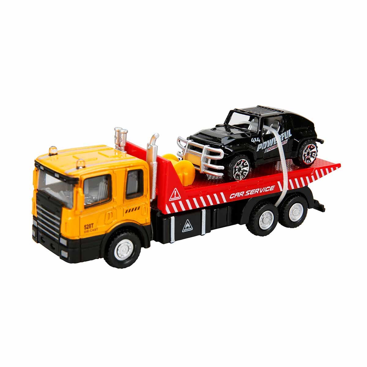 Maxx Wheels Set camion transportator cu masina Jepp 16 cm