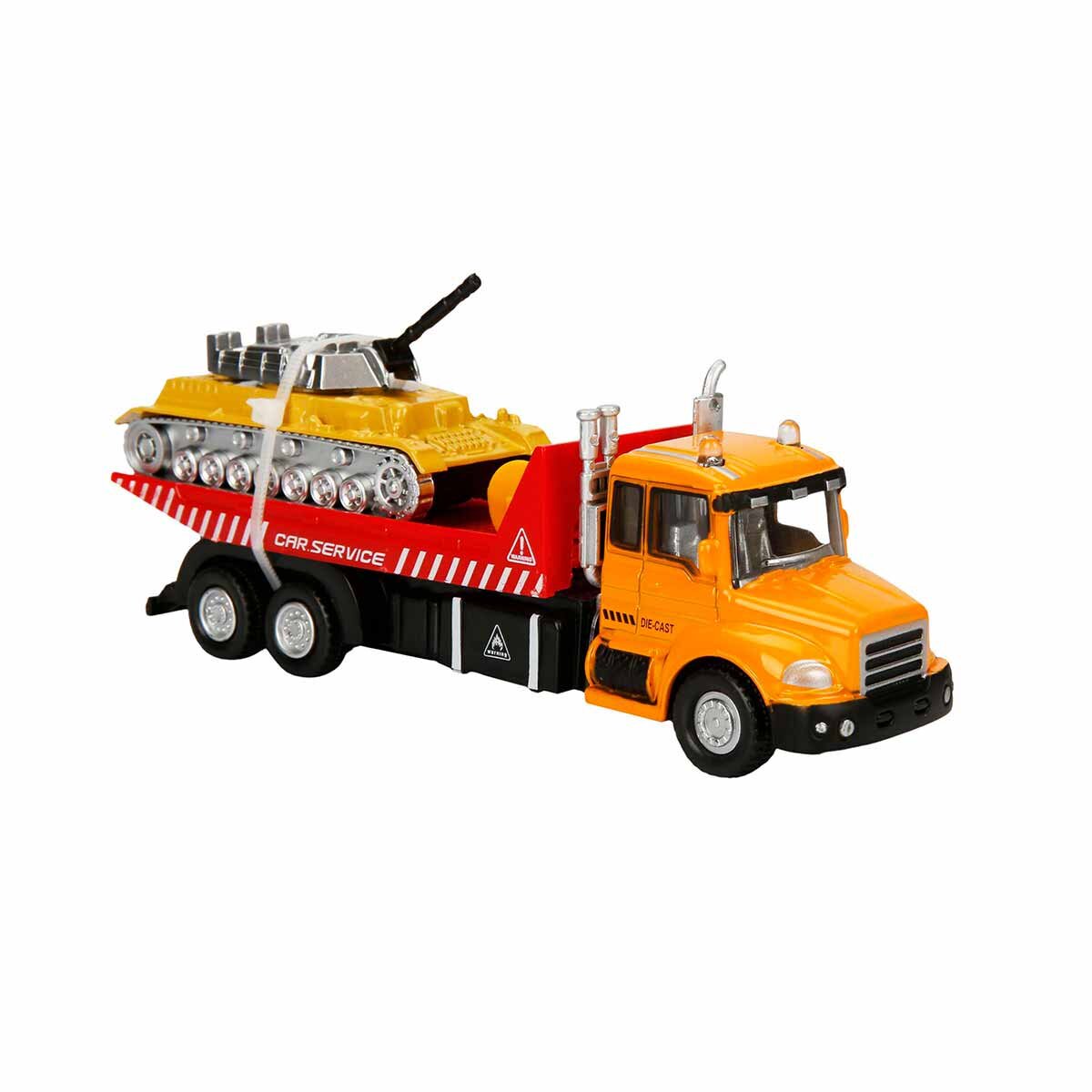 Maxx Wheels Set camion transportator cu tanc Galben 16 cm