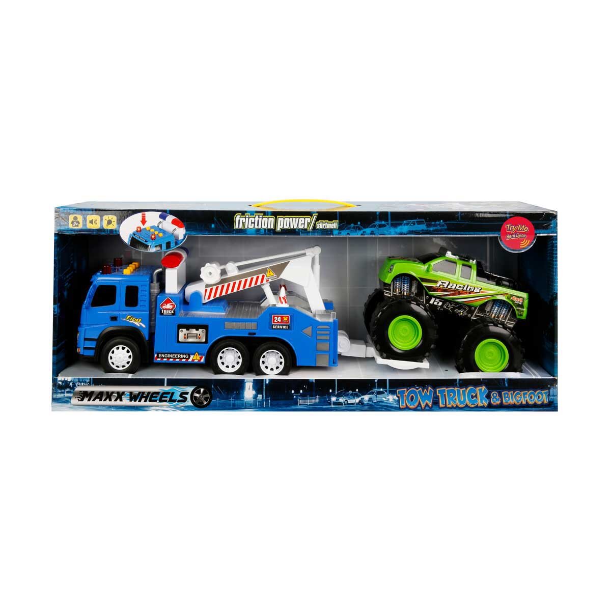 Maxx Wheels Set camion transportor cu masina de teren
