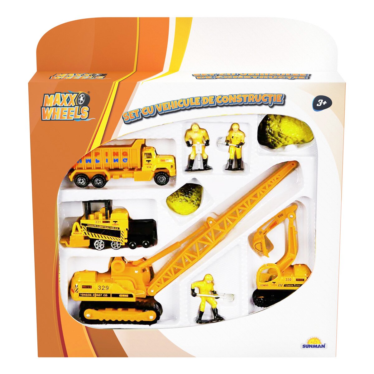 Maxx Wheels Set cu vehicule de constructie Macara