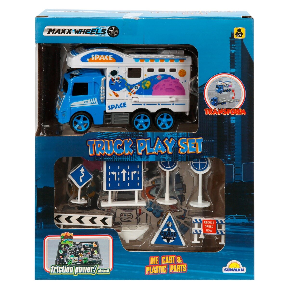 Maxx Wheels Set de joaca cu masinuta Space Scene Albastru